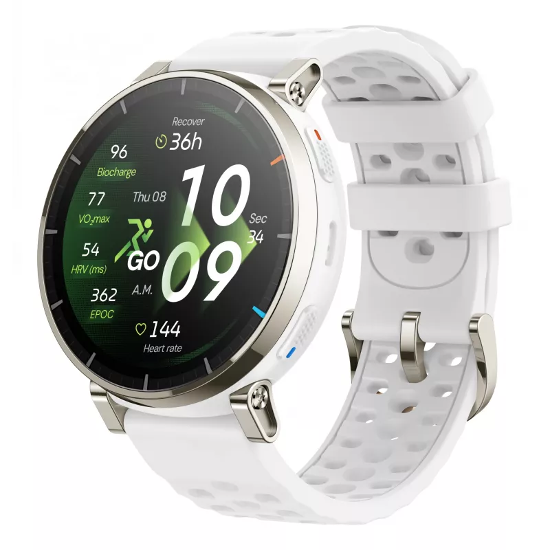 Smartwatch Amazfit Active 3 — 3,35 cm (1,32 cala) AMOLED, 466×466, ekran dotykowy, GPS, 365 mAh, pasek silikonowy