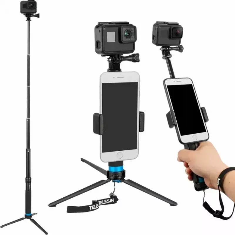 Selfie stick statyw Telesin GP-MNP-090-S z regulacją wysokości, lekki