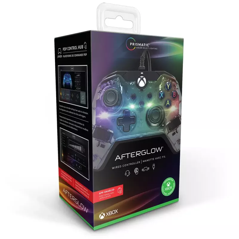 Kontroler przewodowy PDP Afterglow, niebieski/przezroczysty, USB, Xbox One, Series X/S