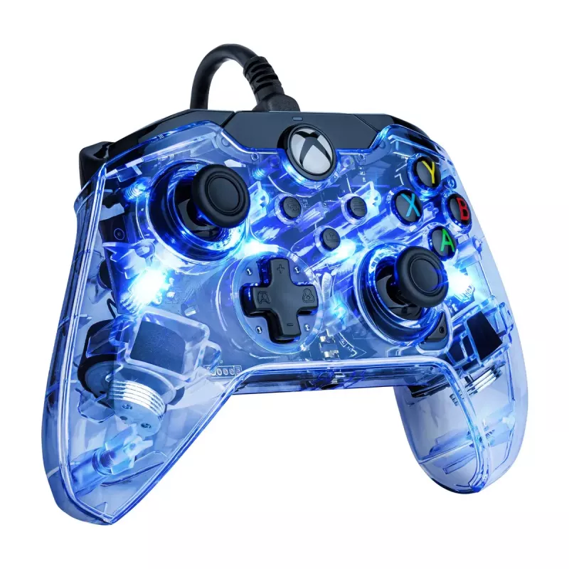 Kontroler przewodowy PDP Afterglow, niebieski/przezroczysty, USB, Xbox One, Series X/S