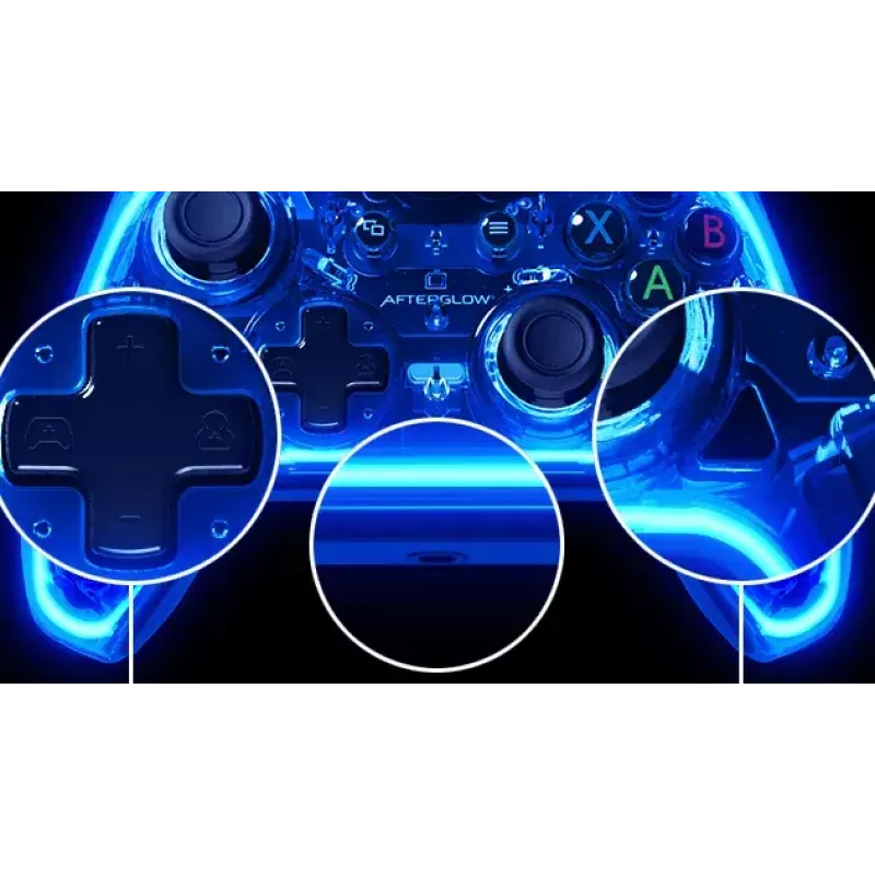Kontroler przewodowy PDP Afterglow, niebieski/przezroczysty, USB, Xbox One, Series X/S