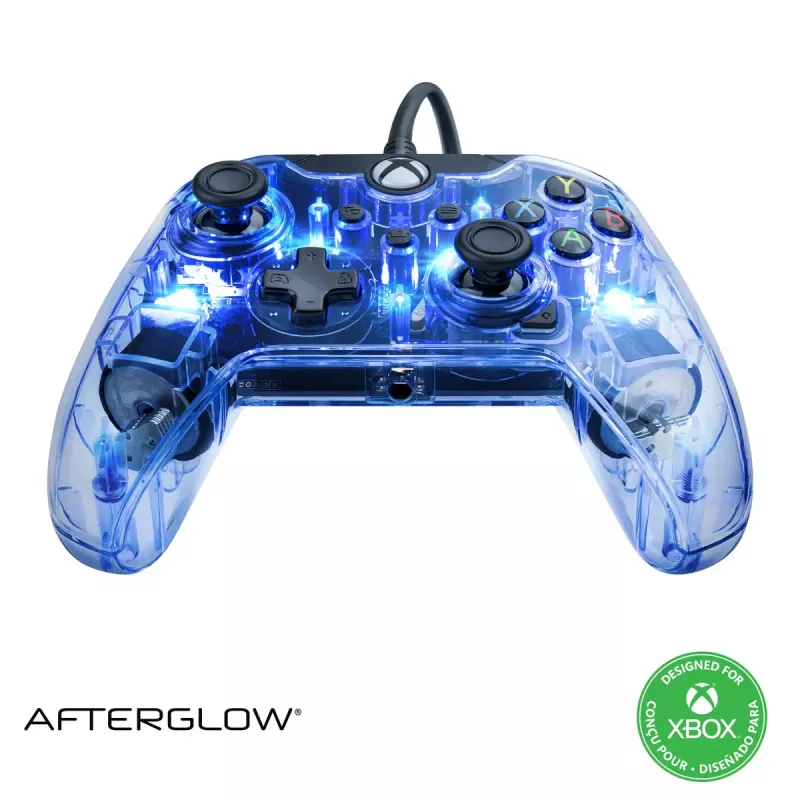Kontroler przewodowy PDP Afterglow, niebieski/przezroczysty, USB, Xbox One, Series X/S