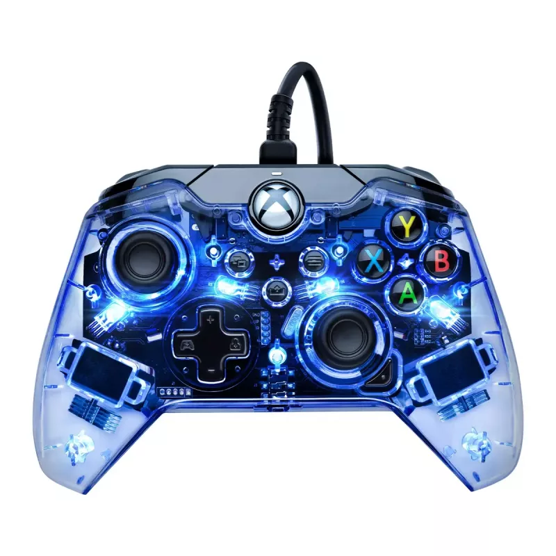 Kontroler przewodowy PDP Afterglow, niebieski/przezroczysty, USB, Xbox One, Series X/S
