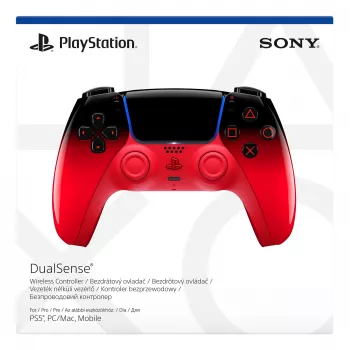 Gamepad Sony DualSense dla PlayStation 5 — Bluetooth/USB, Bateria, Czarny/Czerwony, USB-C, 188×69×189 mm