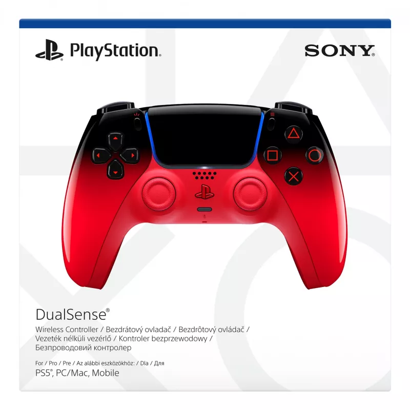 Gamepad Sony DualSense dla PlayStation 5 — Bluetooth/USB, Bateria, Czarny/Czerwony, USB-C, 188×69×189 mm