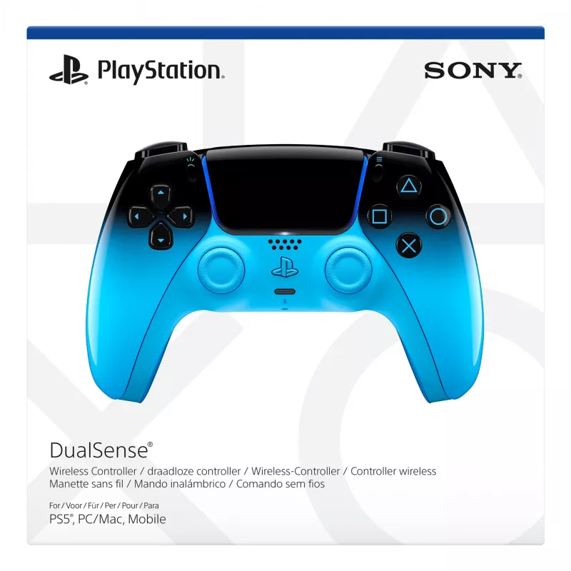 Gamepad Sony DualSense dla PlayStation 5, Bluetooth/USB, czarny/niebieski, USB-C, zasilany bateriami