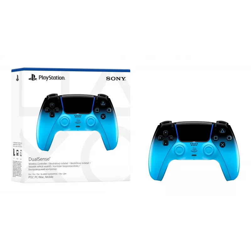 Gamepad Sony DualSense dla PlayStation 5, Bluetooth/USB, czarny/niebieski, USB-C, zasilany bateriami