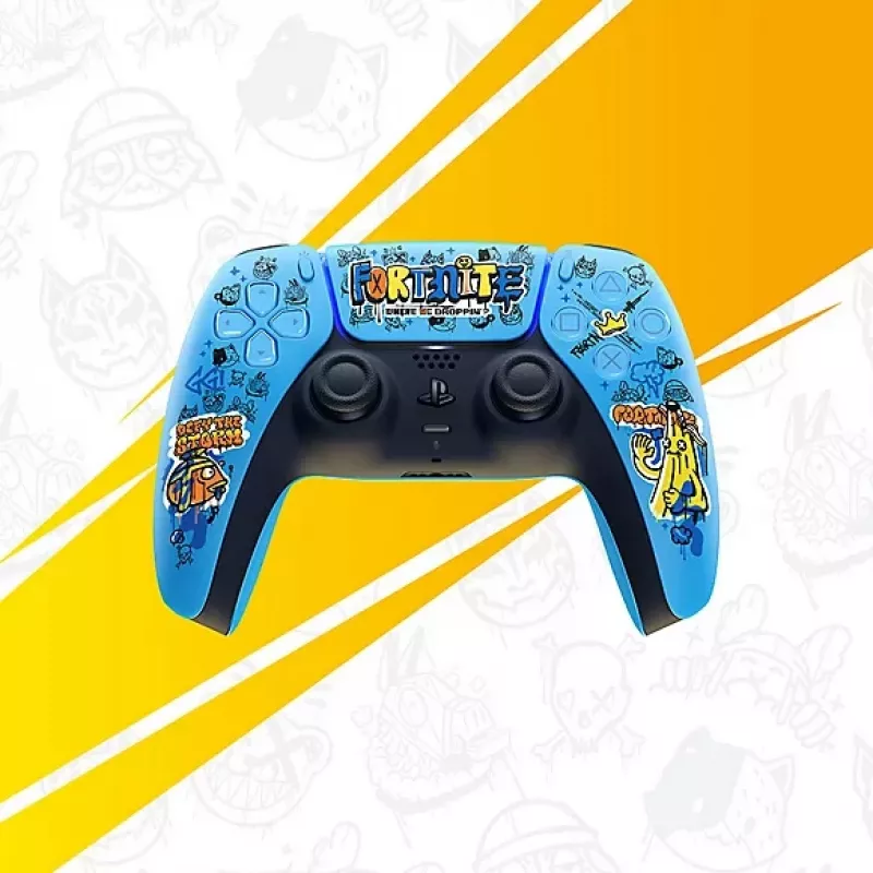 Gamepad Sony DualSense Wireless kontroler PlayStation 5 — model 9593973, niebieski, motyw Fortnite, Bluetooth/USB, zasilany bateriami