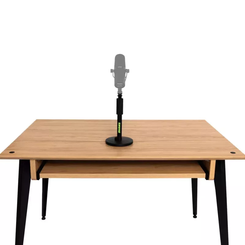 Statyw biurkowy do mikrofonu Shure SH-DESKTOP1, okrągła metalowa podstawa, gwint 3/8 cala, wysokość 26,7–40,6 cm, czarny