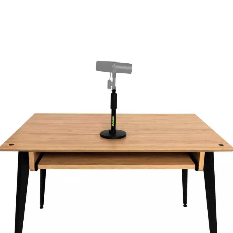 Statyw biurkowy do mikrofonu Shure SH-DESKTOP1, okrągła metalowa podstawa, gwint 3/8 cala, wysokość 26,7–40,6 cm, czarny