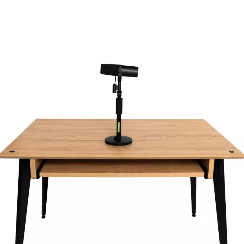 Statyw biurkowy do mikrofonu Shure SH-DESKTOP1, okrągła metalowa podstawa, gwint 3/8 cala, wysokość 26,7–40,6 cm, czarny