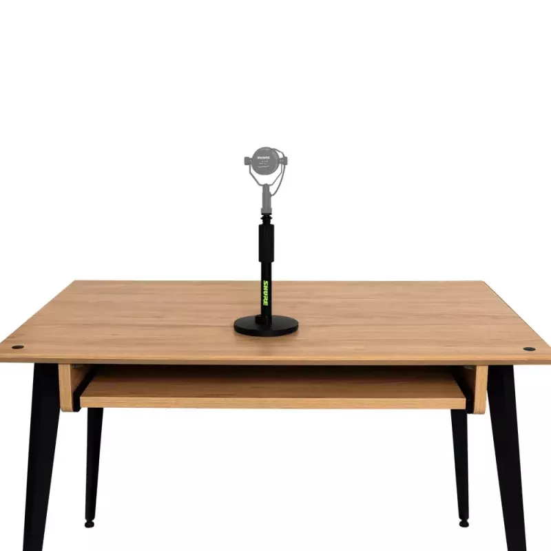 Statyw biurkowy do mikrofonu Shure SH-DESKTOP1, okrągła metalowa podstawa, gwint 3/8 cala, wysokość 26,7–40,6 cm, czarny