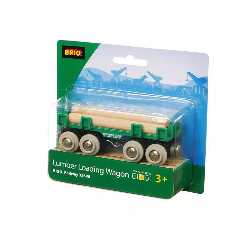 Ravensburger BRIO Wagon do załadunku drewna, akcesoria do kolejek drewnianych, 4 części, wielokolorowy
