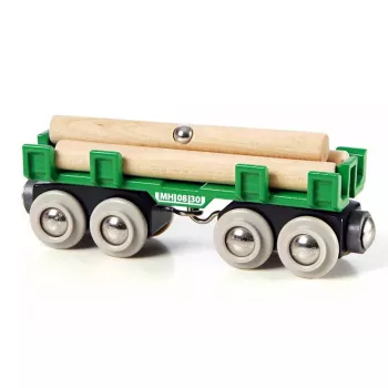 Ravensburger BRIO Wagon do załadunku drewna, akcesoria do kolejek drewnianych, 4 części, wielokolorowy
