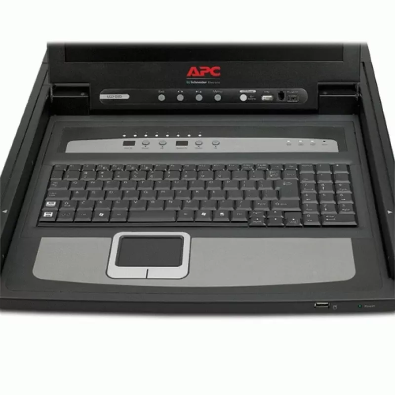 Konsola rackowa LCD APC 17 cali ze zintegrowanym 8-portowym analogowym przełącznikiem KVM