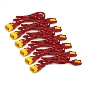 APC Power Cord Kit (6 szt.), blokowany, C13 na C14, 1,2 m, czerwony, 1,22 m, gniazdo C13, wtyczka C14