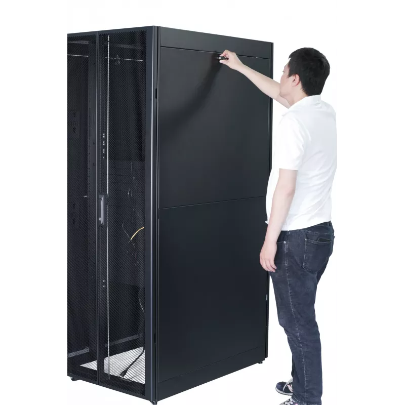 APC Easy Rack, 42U, Czarny, With Roof, Castors, Feet, 4 Brackets, and Side Panels, No Bottom, 1991H x 600W x 800D mm