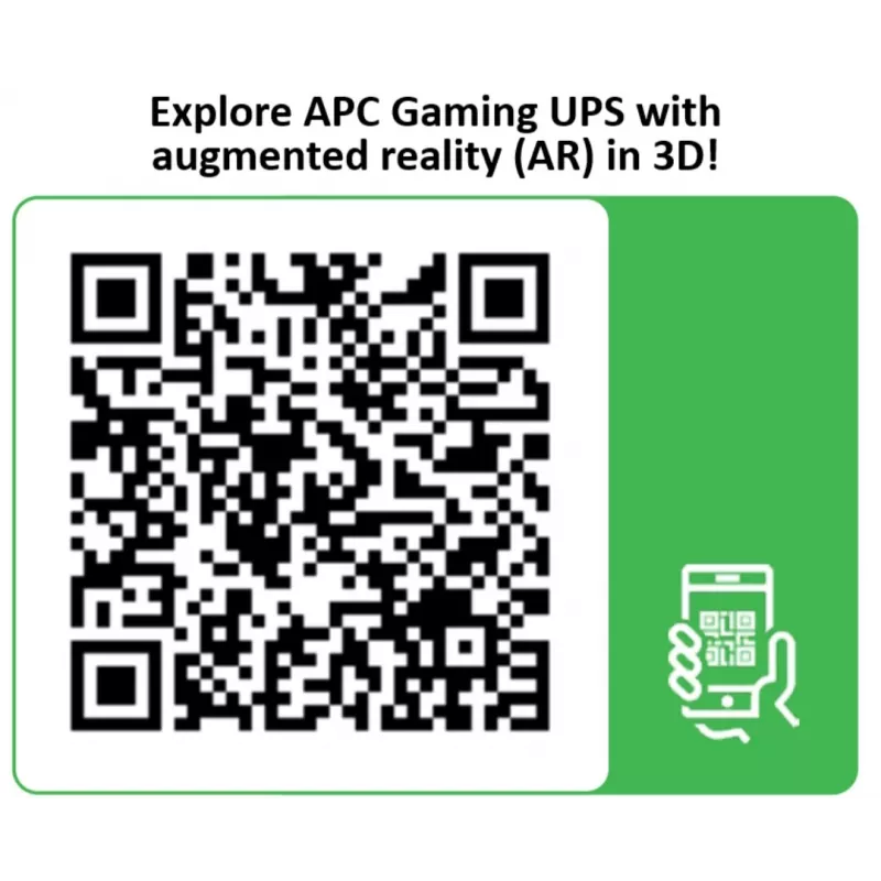 APC Back-UPS Pro for Gaming, 2200VA/1320W, Tower, 230V, 2x UK and 2x IEC C13 outlets, RGB Lights, Pure Sine Wave, Midnight (Czarny)