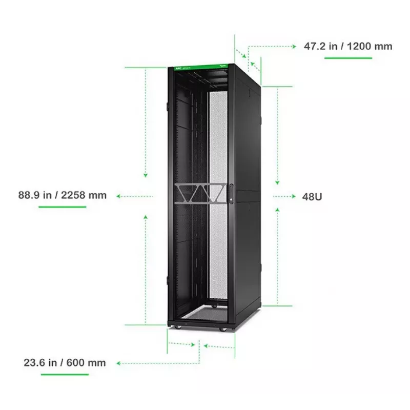 APC NetShelter SX Szafa serwerowa Gen 2, 48U, 2258 x 600 x 1200 mm, z panelami bocznymi, czarna
