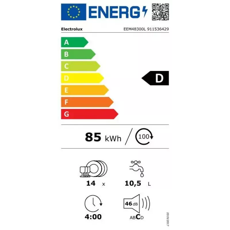 Zmywarka do zabudowy Electrolux SatelliteClean EEM48300L, 14 kompletów, 46 dB