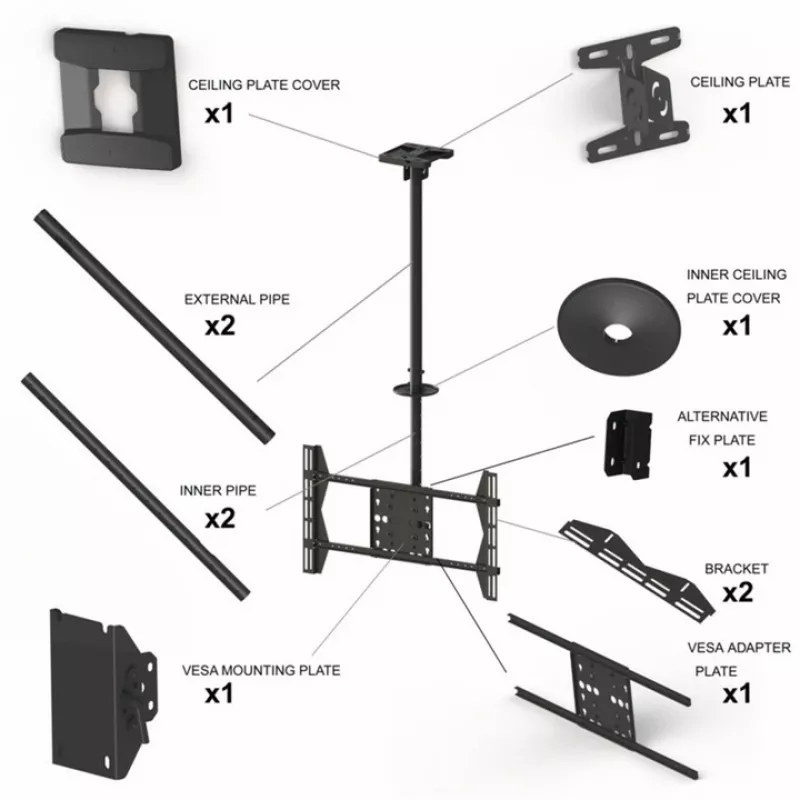 Uchwyt sufitowy Multibrackets M Public Large Single Czarny 3000