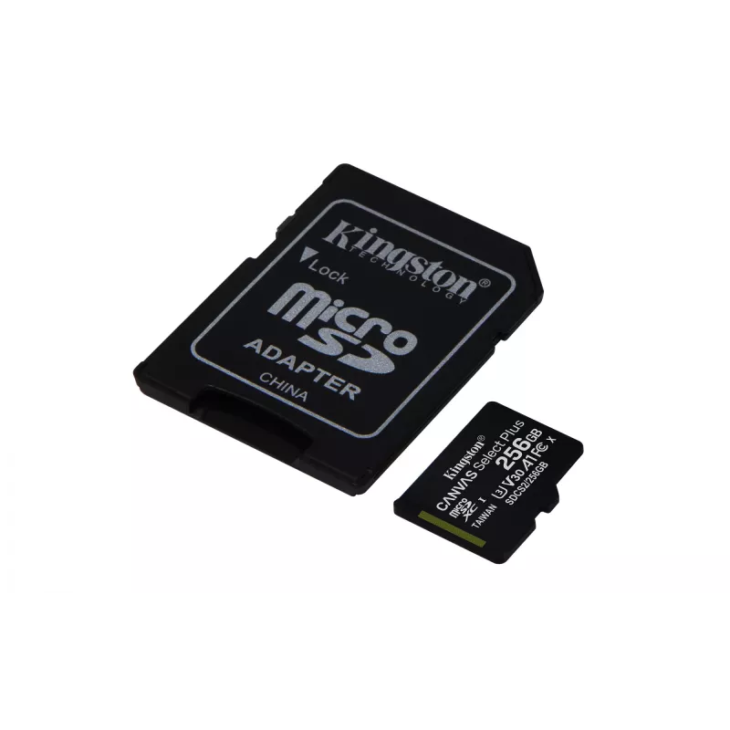 Kingston Technology Canvas Select 256GB micSDXC Plus 100R A1 C10 Card + ADP