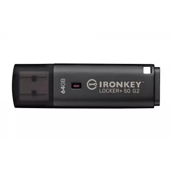 Pamięć USB KINGSTON IronKey Locker Plus 50 G2 64 GB, USB Typ-A, USB 3.2 Gen 1, AES-256, FIPS 197