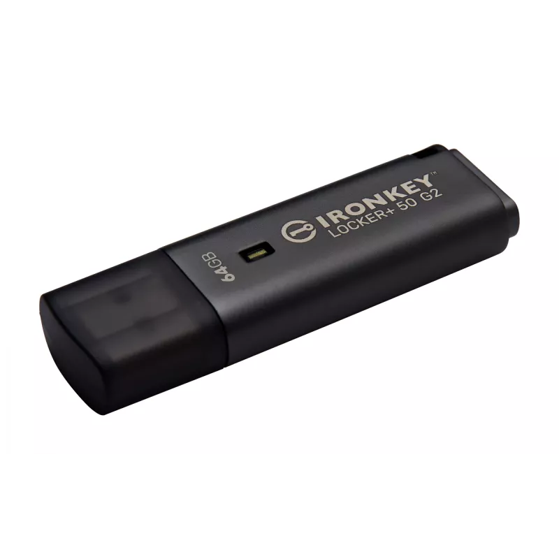 Pamięć USB KINGSTON IronKey Locker Plus 50 G2 64 GB, USB Typ-A, USB 3.2 Gen 1, AES-256, FIPS 197