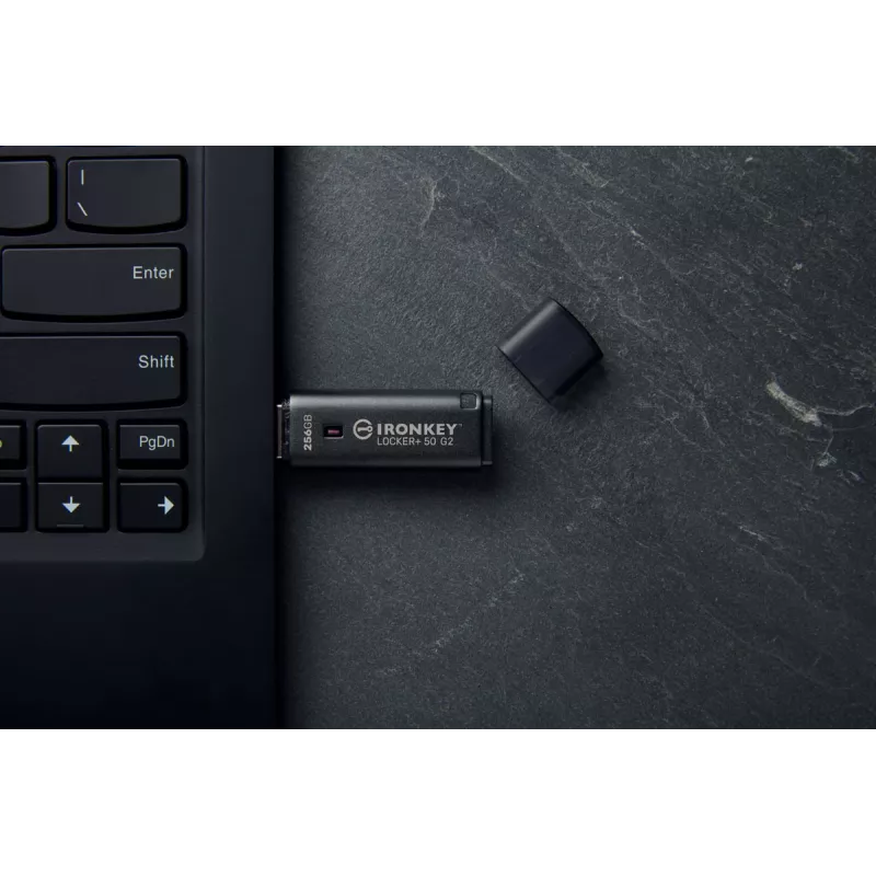 Pamięć USB Flash KINGSTON IronKey Locker Plus 50 G2 256 GB, USB Typ-A, USB 3.2 Gen 1, AES-256, FIPS 197