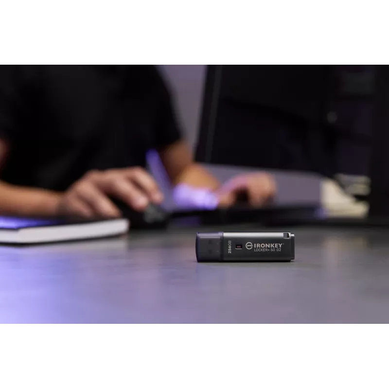 Pamięć USB Flash KINGSTON IronKey Locker Plus 50 G2 256 GB, USB Typ-A, USB 3.2 Gen 1, AES-256, FIPS 197
