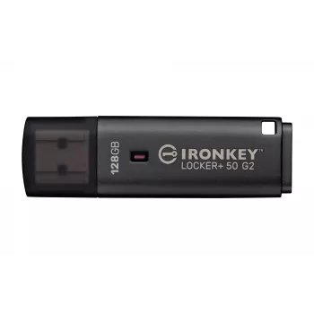 Pamięć USB KINGSTON IronKey Locker Plus 50 G2 128 GB, USB Typ-A, USB 3.2 Gen 1, AES-256, FIPS 197