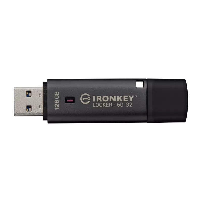 Pamięć USB KINGSTON IronKey Locker Plus 50 G2 128 GB, USB Typ-A, USB 3.2 Gen 1, AES-256, FIPS 197