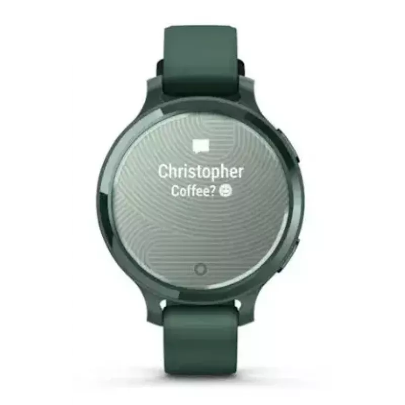 Smartwatch GARMIN Lily 2 Active zielony — 38 mm aluminiowa koperta, silikonowy pasek, GPS, SpO2, 5 ATM, bateria 9 dni