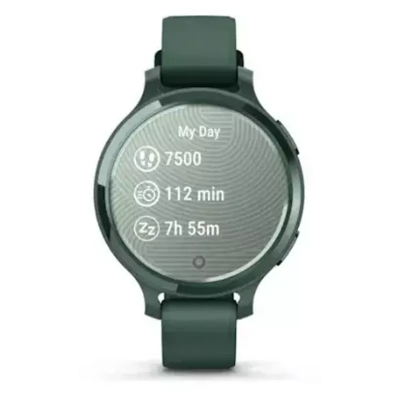 Smartwatch GARMIN Lily 2 Active zielony — 38 mm aluminiowa koperta, silikonowy pasek, GPS, SpO2, 5 ATM, bateria 9 dni