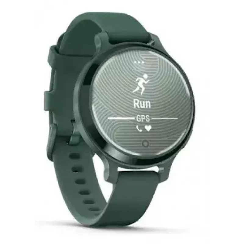 Smartwatch GARMIN Lily 2 Active zielony — 38 mm aluminiowa koperta, silikonowy pasek, GPS, SpO2, 5 ATM, bateria 9 dni