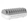 Manhattan 10-portowa stacja ładująca USB-C, Wyjście USB-C: 10x 20 W, Maks. 200 W, Zasilanie sieciowe AC (w zestawie adaptery US/EU/UK)