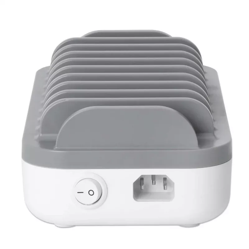 Manhattan 10-portowa stacja ładująca USB-C, Wyjście USB-C: 10x 20 W, Maks. 200 W, Zasilanie sieciowe AC (w zestawie adaptery US/EU/UK)