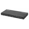Manhattan 4K 4-Port HDMI Multiviewer Switch, przełącznik z czterema wejściami na jednym wyświetlaczu, 4k@30Hz, wiele opcji widoku w tym obraz w obrazie i ekran podwójny/poczwórny, sterowanie przyciskiem lub pilotem, audio 3,5 mm i Toslink, czarny, 3 lata gwarancji