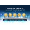 Intellinet 54-portowy przełącznik L3 w pełni zarządzalny PoE+ z 48 portami Gigabit Ethernet i 6 uplinkami SFP+