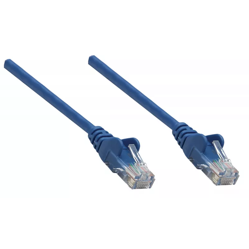 Kabel krosowy sieciowy Intellinet, Cat6A, 20m, niebieski, miedziany, S/FTP, LSOH / LSZH, PVC, RJ45, pozłacane styki, bez zaczepów, osłonięty, dożywotnia gwarancja