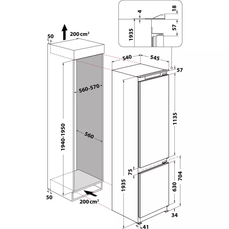 Whirlpool WHC20D023B1 SF do zabudowy biały 300 L