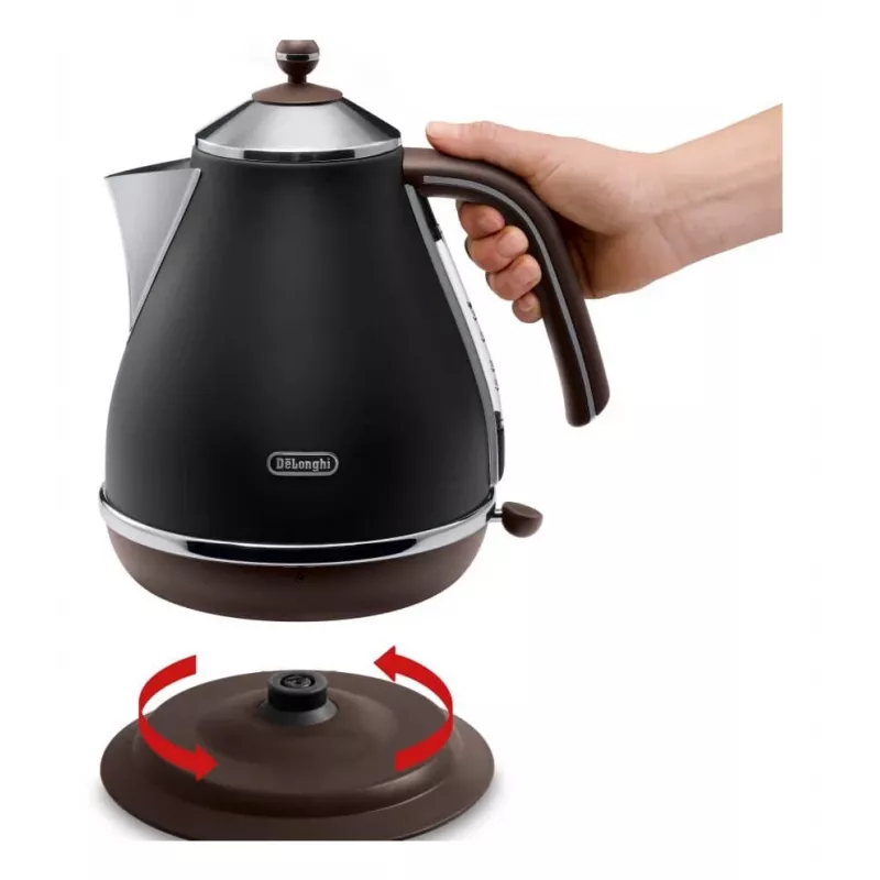 De’Longhi KBOV 2001.BK czajnik elektryczny 1,7 L 2000 W Czarny, Brązowy
