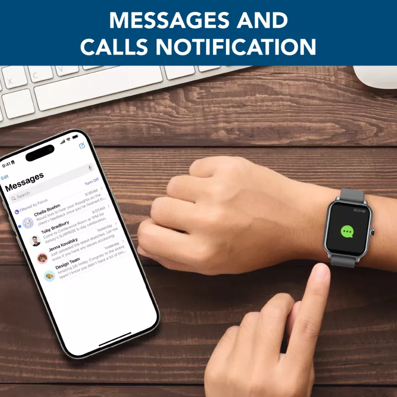 Cellularline ION Bluetooth® smartwatch z aplikacją, LED, 91 g