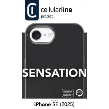 Cellularline Sensation - iPhone 16e/17e Miękkie w dotyku silikonowe etui z wbudowaną technologią antybakteryjną Microban®
