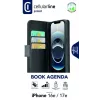 Cellularline Book Agenda - iPhone 16e/17e Etui książkowe ze skóry ekologicznej z zamknięciem magnetycznym