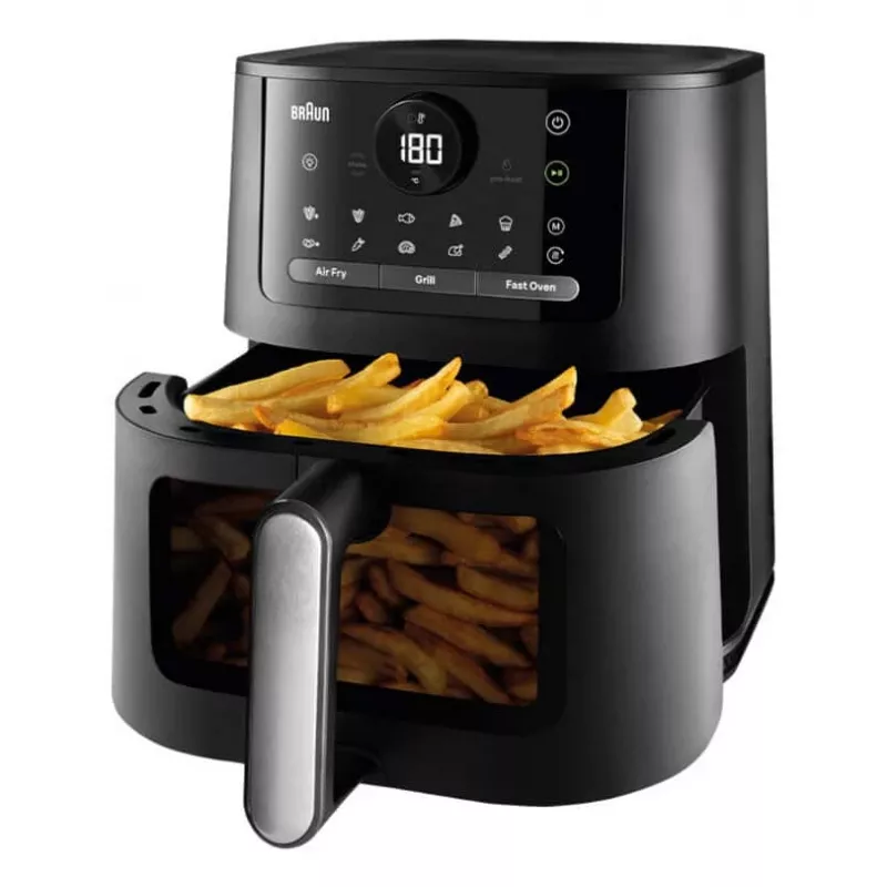 Braun HF 5075 Pojedynczy Wolnostojący 2000 W Frytkownica na gorące powietrze Czarny, Szary