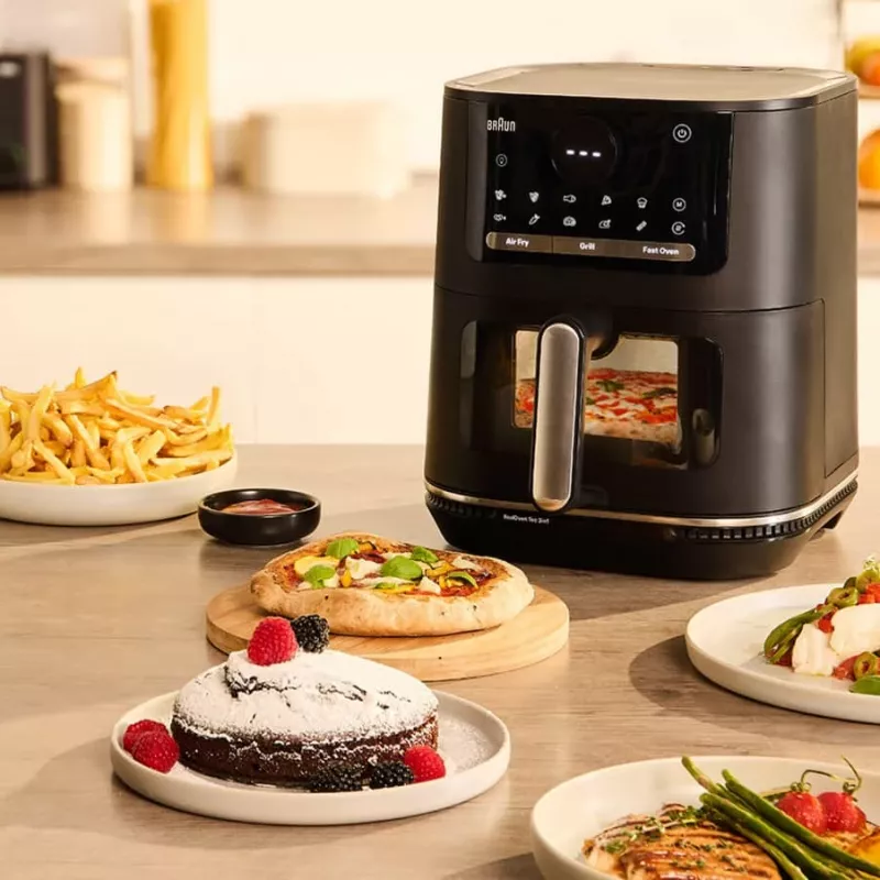 Braun HF 5075 Pojedynczy Wolnostojący 2000 W Frytkownica na gorące powietrze Czarny, Szary