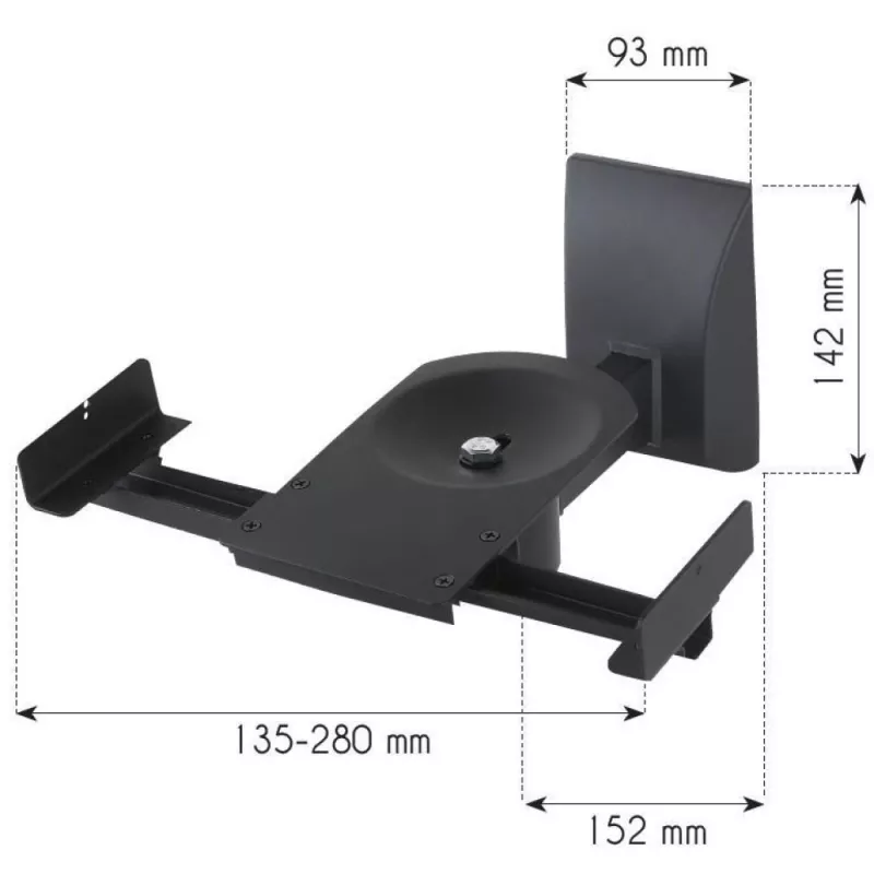 Techly Couple Speakers Wall Brackets up to 25kg Czarny ICA-SP SS201
