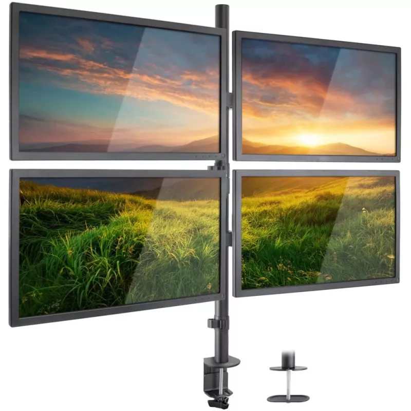 Uchwyt / stojak do monitora Techly ICA-LCD 382-Q 68,6 cm (27 cali) Biurkowy Czarny