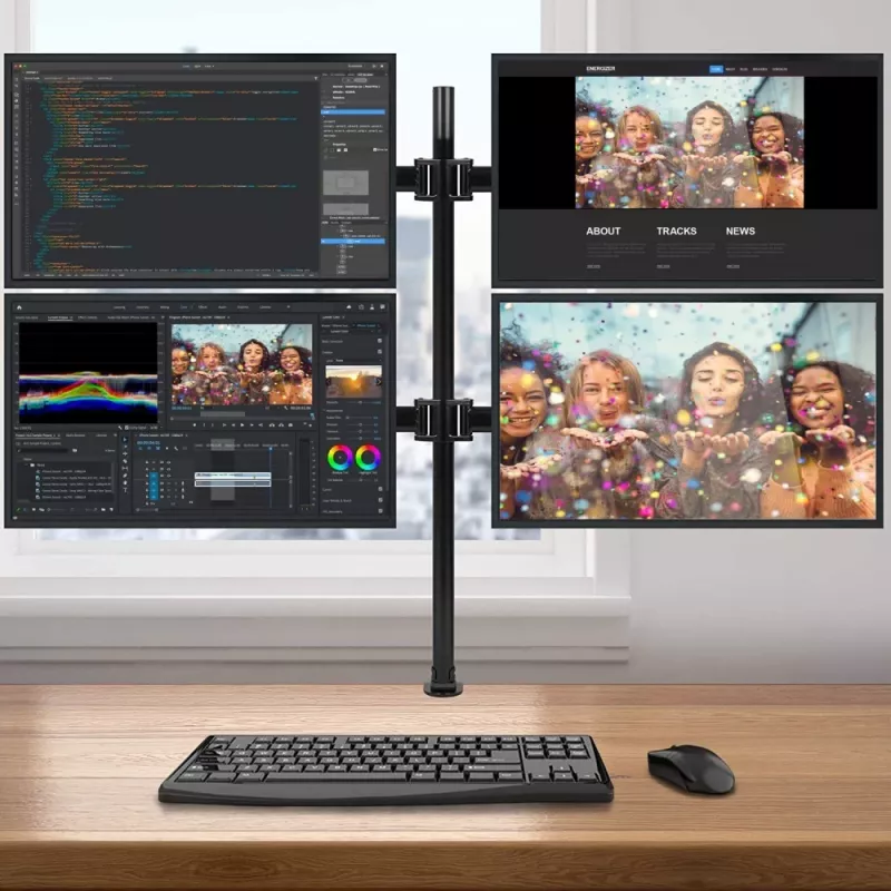 Uchwyt / stojak do monitora Techly ICA-LCD 382-Q 68,6 cm (27 cali) Biurkowy Czarny